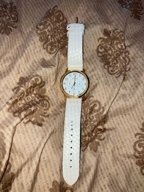Anne Klein Wrist Watch, Multi-Function, Goldtone, Stainless Steel White Face